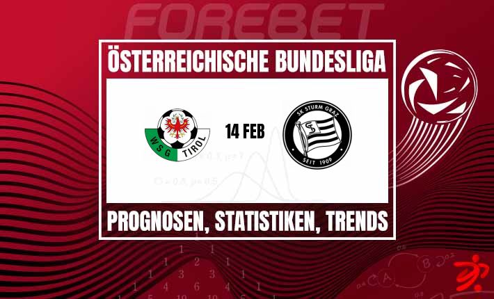 Sturm Graz wollen ihre Serie gegen die WSG Tirol im Tivoli Stadion Tirol ausbauen