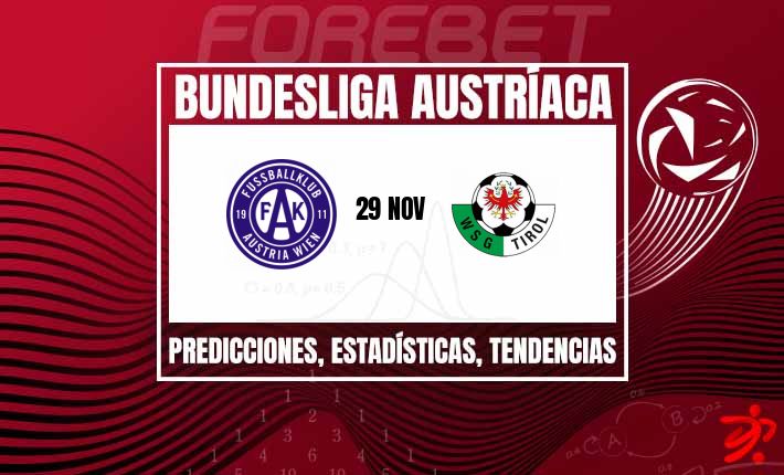 El Austria Viena busca prolongar su dominio en casa ante el WSG Tirol en un duelo equilibrado de la Bundesliga austríaca